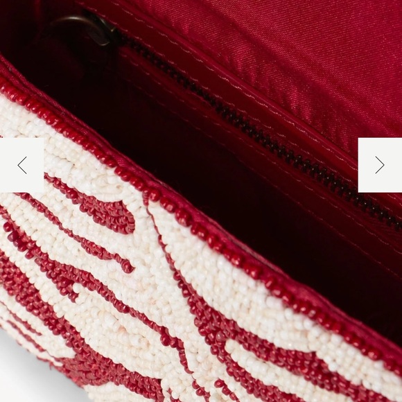 Staud Tommy Beaded Bag Scarlet White - Picture 3 of 3